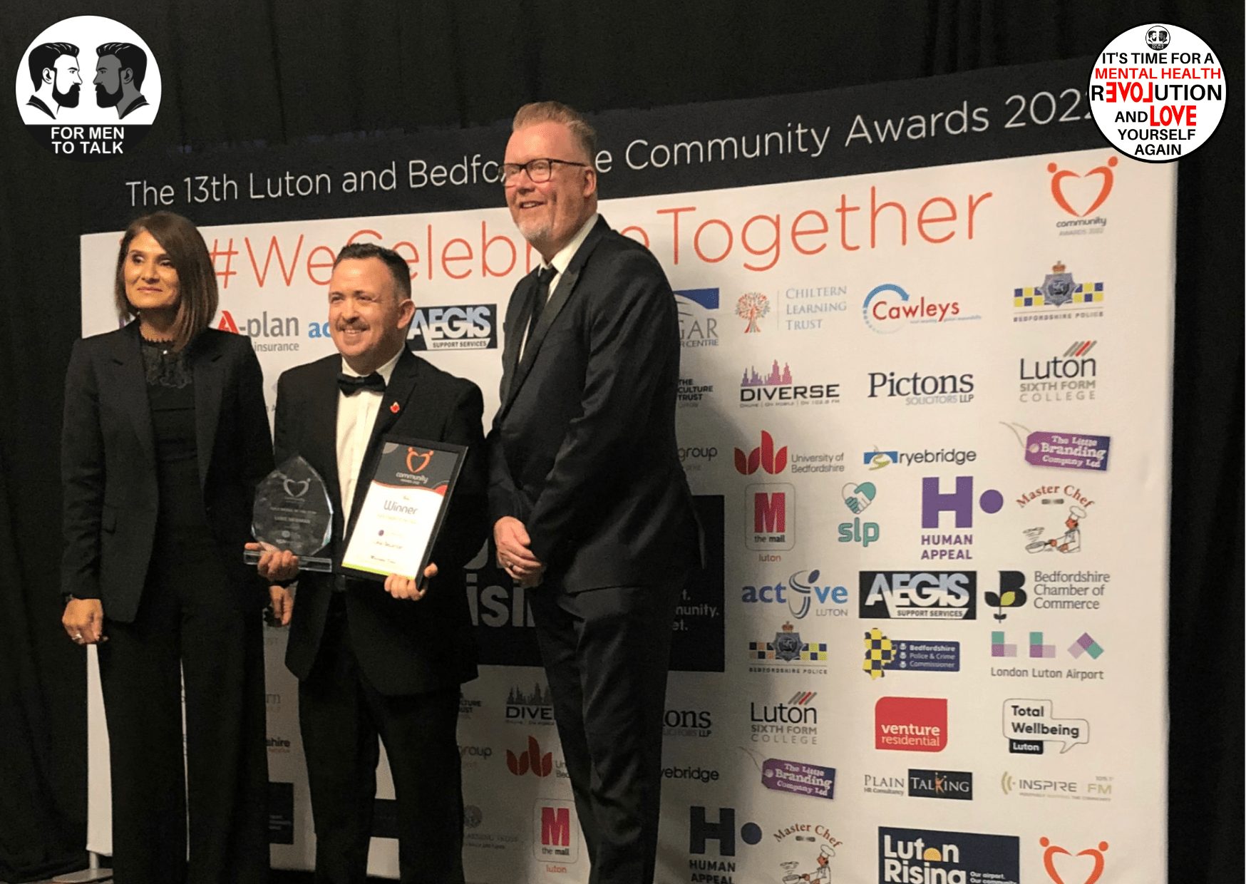 ‘For Men To Talk’ Founder wins double at the Luton and Bedfordshire Community Awards