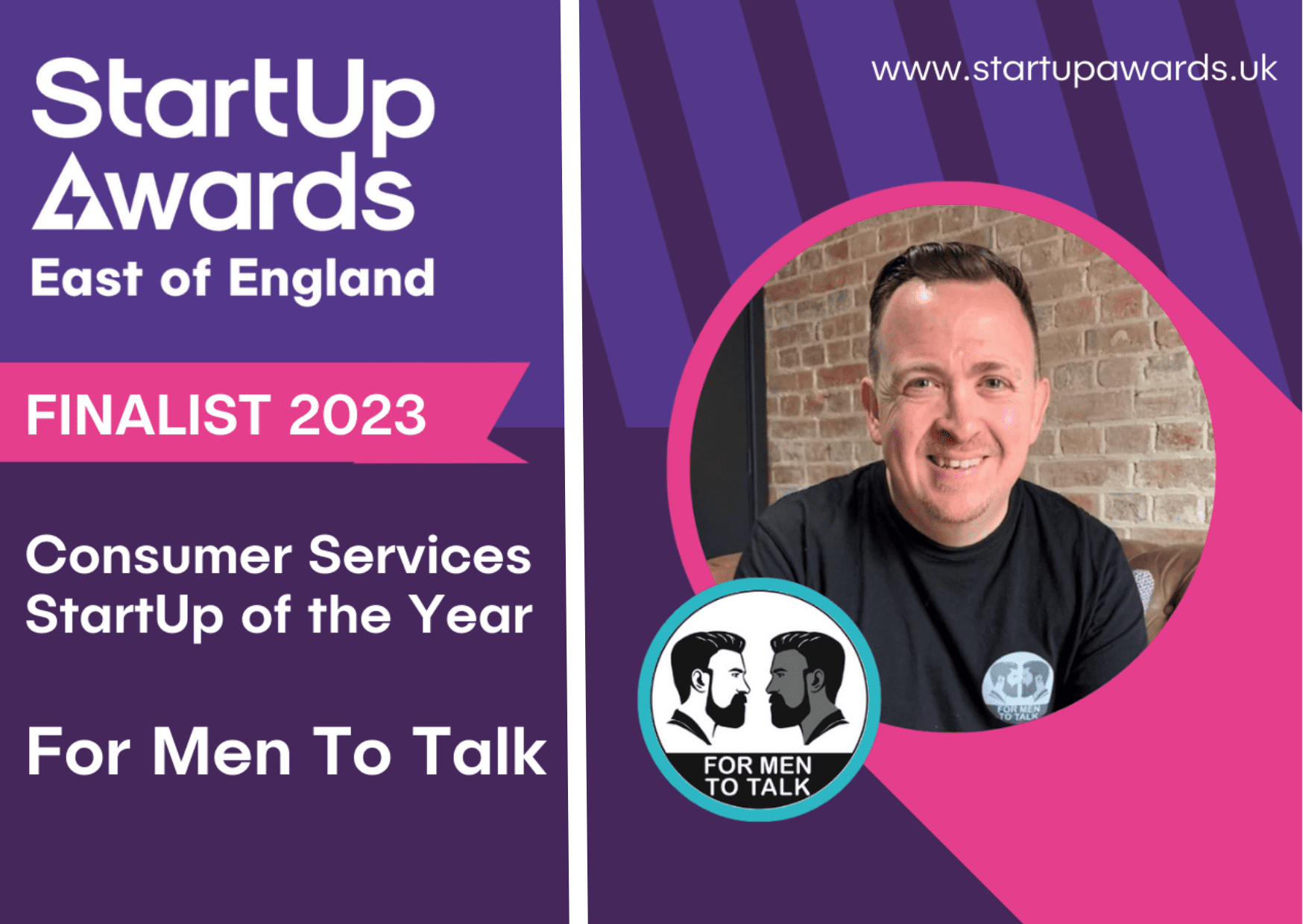 ‘For Men To Talk’ shortlisted at the 2023 Startup Awards