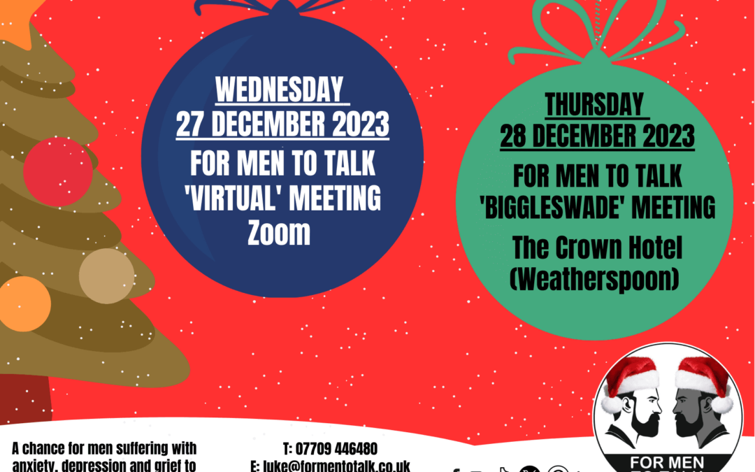 ‘For Men To Talk’ w/c 25 December 2023 Meetings