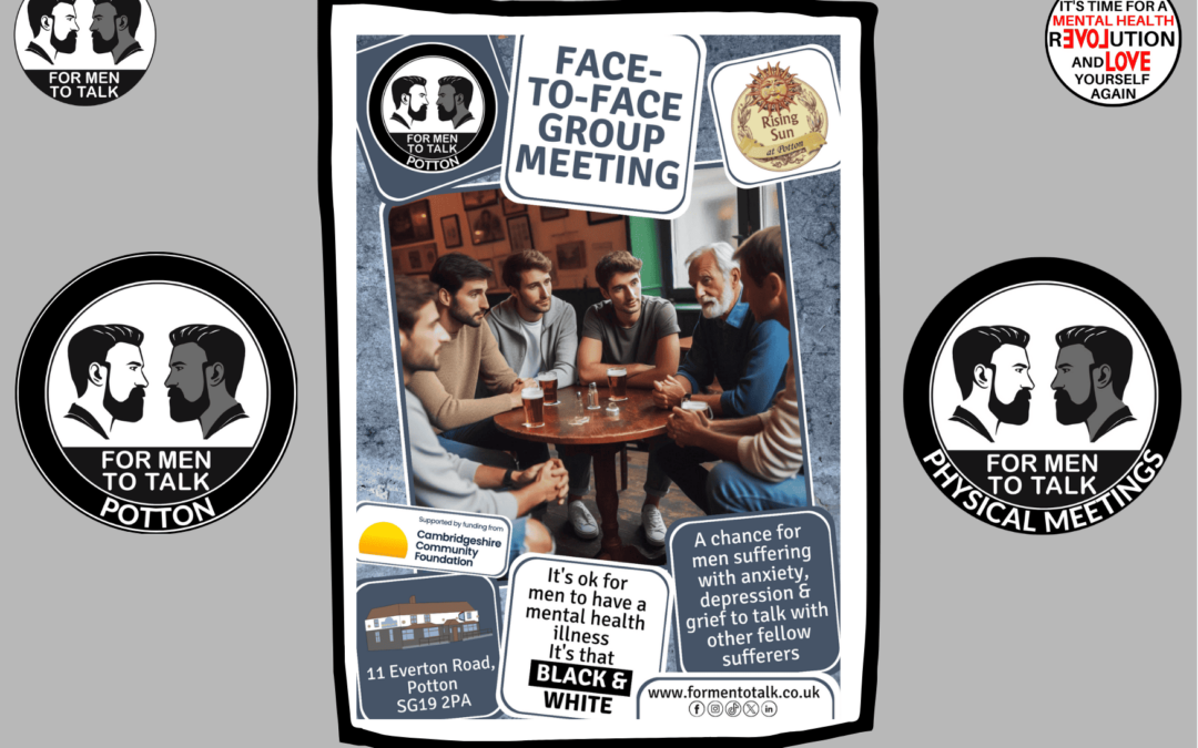 ‘For Men To Talk’ monthly men’s peer support meetings at the Rising Sun, Potton in 2025