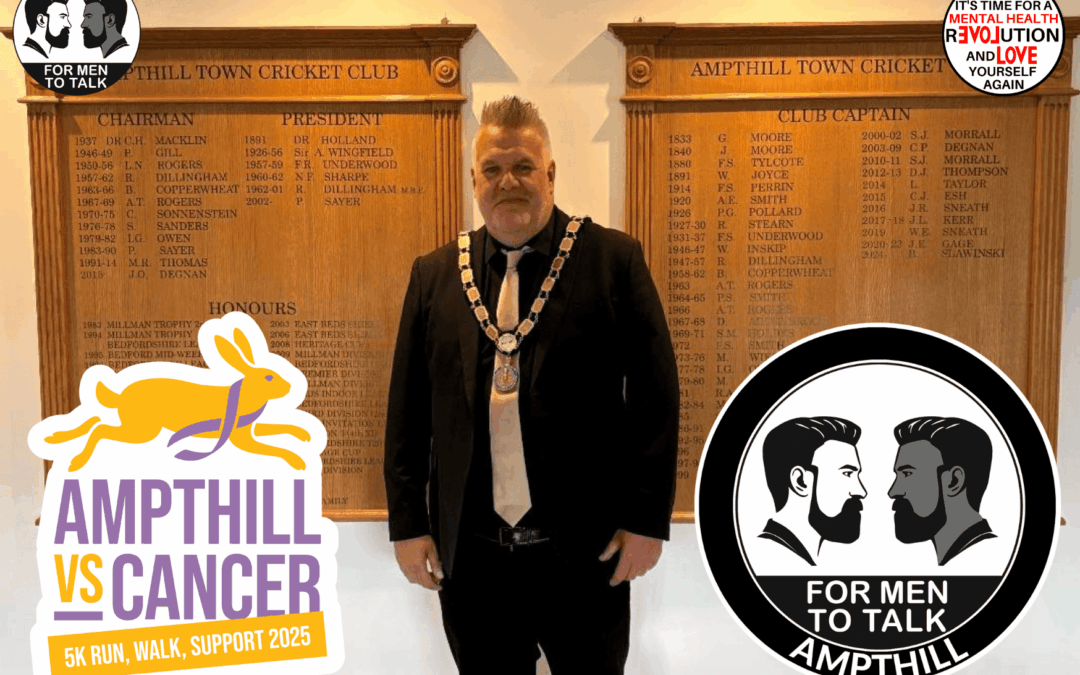 Ampthill welcomes Cllr Stephen Addy as new mayor and announces support for vital local groups, including ‘For Men To Talk – Ampthill’
