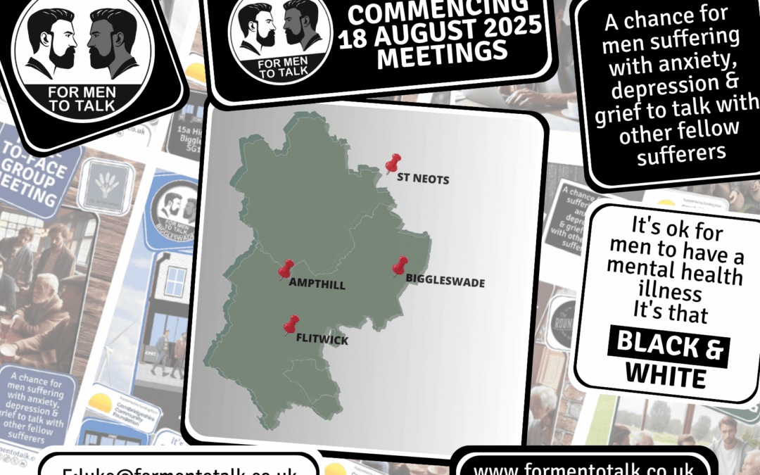 ‘For Men To Talk’ w/c 18 August 2025 Meetings
