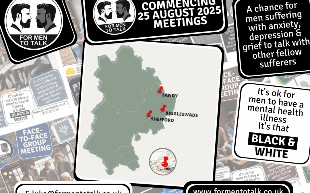 ‘For Men To Talk’ w/c 25 August 2025 Meetings