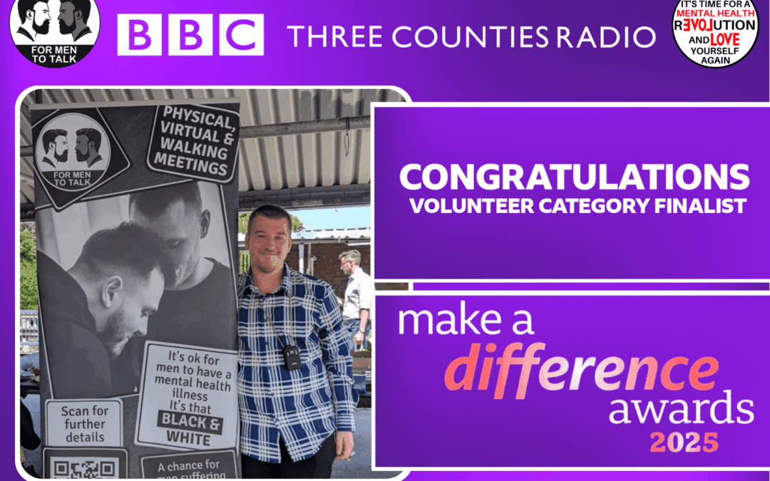 ‘For Men To Talk’ facilitator, Kenny-Joe Witney, shortlisted at the BBC Three Counties Make a Difference Awards