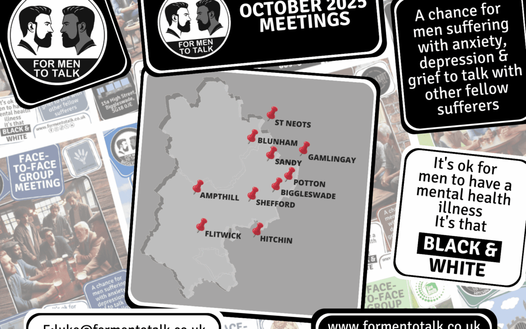 Opening Up: ‘For Men To Talk’ – October 2025 Meetings