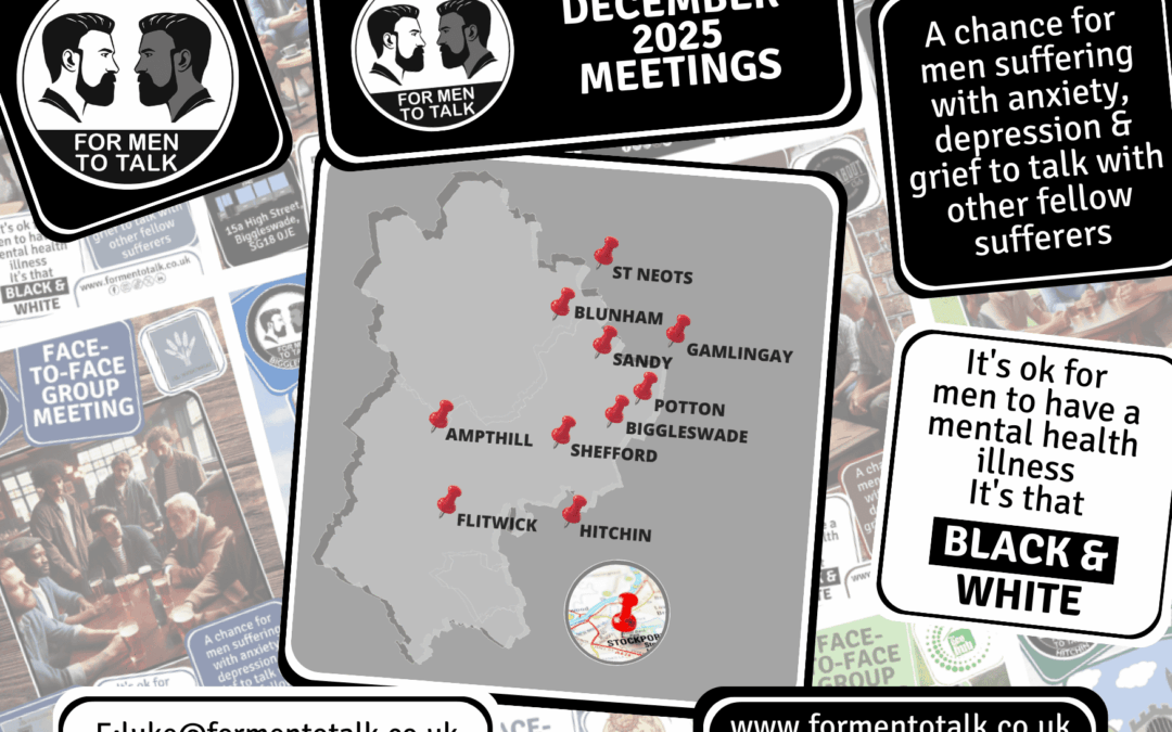 A safe space to share, listen, and connect. ‘For Men To Talk’ – December 2025 Meetings