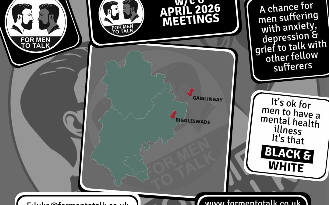 For Men To Talk offers safe, supportive space for men – Week Commencing Monday 6 April 2026