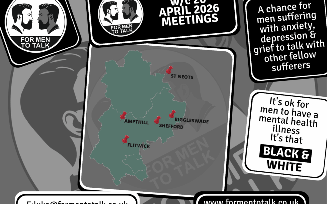 For Men To Talk provides honest conversation without pressure or judgement – Week Commencing Monday 20 April 2026