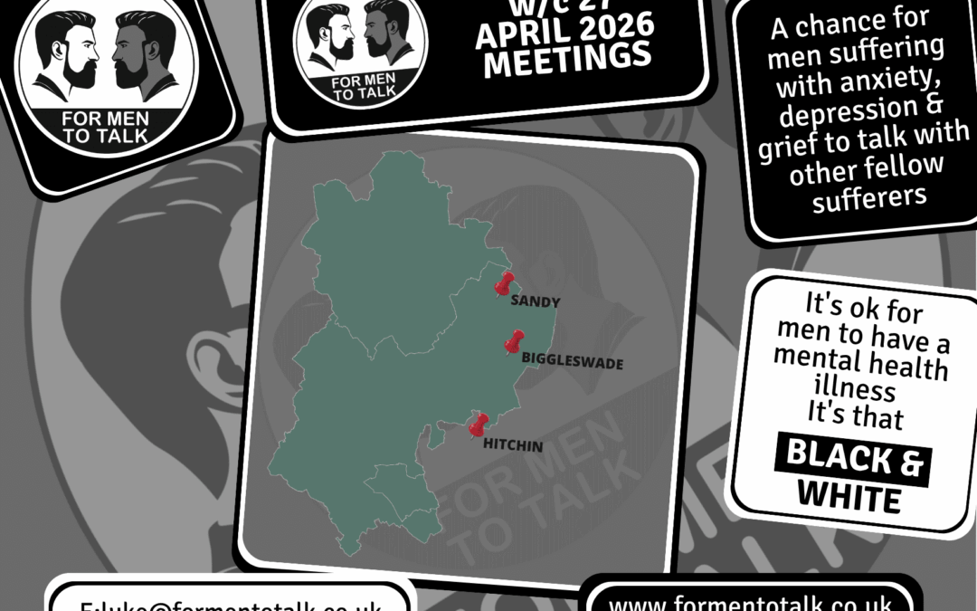 For Men To Talk creates space to share as much or little as needed – Week Commencing Monday 27 April 2026